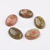 Natural Unakite Flat Back Cabochons G-G741-22x30mm-16-1