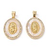 Brass Micro Pave Clear Cubic Zirconia Pendants X-ZIRC-M116-23G-1