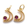 Real 18K Gold Plated Brass Micro Pave Cubic Zirconia Charms ZIRC-M114-52G-06-1