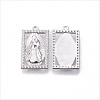 Brass Micro Pave Clear Cubic Zirconia Pendants KK-N232-173P-NF-2