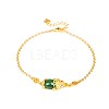 Natural Hetian Green Jade Link Bracelets BJEW-BB51466-A-5