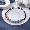 Dyed Natural Lava Rock Round Braided Bead Bracelets BJEW-JB09907-4