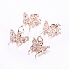 Long-Lasting Plated Brass Micro Pave Cubic Zirconia Charms ZIRC-F069-32RG-1