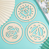 1 Set DIY Unfinished Bohemian Meditation Energy Symbol Wood Pendant Decoration Kits FIND-FG0002-14-4