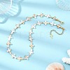 Drawbench Style Natural Freshwater Shell Religion Cross Beaded Necklaces for Women NJEW-JN06648-1