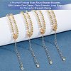 8Pcs Half Finished Brass Round Beaded Bracelets AJEW-NB0003-64-4