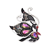 Alloy Light Siam AB Rhinestone Butterfly Brooch Pins with Enamel for Clothes Backpack JEWB-T005-07-1