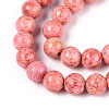 Dyed Synthetic Fossil Beads Strands G-T139-6mm-66D-4