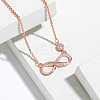 Infinity Brass Micro Pave Clear Cubic Zirconia Pendant Necklaces for Women FS-WGC2BAC-02-1