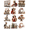 12Pcs Winter Coffee PET Waterproof Stickers PW-WG25999-01-1