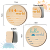 2Pcs 2 Style Single-face Printed Wooden Baby Photo Props DJEW-WH0600-006-2