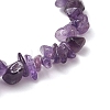 2Pcs 2 Style Natural Rose Quartz & Amethyst Chips Beaded Stretch Bracelets Set BJEW-JB11088-5