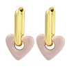 Rack Plating Heart Brass Enamel Hoop Earrings for Women EJEW-G410-66G-2