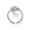 Brass Letter Open Cuff Rings for Women RJEW-G313-01Q-P-3