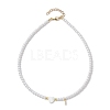 Brass Micro Pave Grade AAA Cubic Zirconia Letter Pendant Necklaces NJEW-JN04771-09-4