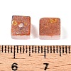 Frosted Glass Beads with Golden Glitter Powder DGLA-NH001-6mm-01G-3