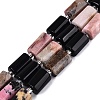 Natural Obsidian & Rhodonite Beads Strands G-Q614-01A-08-2