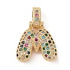 Brass Micro Pave Cubic Zirconia Pendants ZIRC-P121-01G-M-1