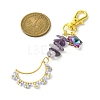 Moon Glass Seed Pendant Decorations HJEW-MZ00065-01-3