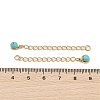 Ion Plating(IP) 316 Surgical Stainless Steel Curb Chain Extender with Synthetic Turquoise Round Charm STAS-A097-01G-14-3