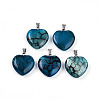 Natural Dragon Veins Agate Pendants G-N0325-14A-1