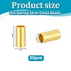 20Pcs 925 Sterling Silver Spacer Tube Beads STER-PH0004-75B-2