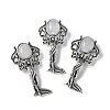 Angel Brass Natural Quartz Crystal Pendants KK-D361-02AS-18-1