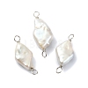 Natural Baroque Pearl Keshi Pearl Copper Wire Wrapped Connector Charms PALLOY-JF02085-02-1