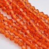 Faceted Bicone Glass Beads Strands EGLA-P017-3mm-06-1