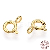 925 Sterling Silver & Iron Spring Ring Clasps STER-T004-81A-G-4