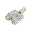 Brass Micro Pave Clear Cubic Zirconia Pendants KK-B099-01P-N-2