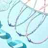 3Pcs 3 Color Alloy Enamel Evil Eye & Seed Beaded Necklaces Set NJEW-JN04355-6