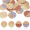 Beadthoven 16Pcs 4 Colors Printed Resin & Wood Pendants WOOD-BT0001-13-26