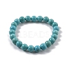 Natural Howlite Bead Stretch Bracelets BJEW-K212-B-011-3