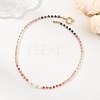 Gradient Color Gemstone & Natural Cultured Freshwater Pearl Beaded Necklaces NJEW-JN06316-02-1