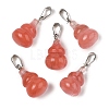 Cherry Quartz Glass Pendants G-B127-03P-16-2