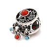 Tibetan Style Alloy Resin European Beads FIND-Z063-19AS-1-2