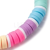 Rainbow Color Disc Handmade Polymer Clay Beaded Stretch Kid Bracelets for Girls BJEW-JB10351-01-4