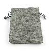 Polyester Imitation Burlap Packing Pouches Drawstring Bags X-ABAG-R005-9x7-04-1