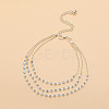 Alloy Rhinestone Cup Chain & Ball Chain Multi-strand Anklets WG18F6C-12-1