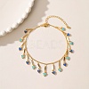 Summer Beach Brass Enamel Heart Tassel Anklets for Vacation and Casual Wear WL3166-2-1