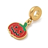Ion Plating(IP) 304 Stainless Steel Red Enamel European Dangle Charms STAS-U005-38G-2