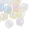 Rainbow Iridescent Plating Acrylic Beads OACR-N010-077-1