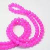 Baking Paint Imitation Jade Glass Round Bead Strands X-DGLA-Q021-6mm-28-3