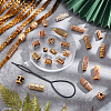  6 Bags 2 Style Plastic Imitation Wood Dreadlocks Beads Hair Decoration OHAR-NB0001-29-5