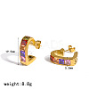 304 Stainless Steel Micro Pave Cubic Zirconia Stud Earrings WG13B21-01-1