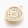 Brass Micro Pave Cubic Zirconia Links X-ZIRC-O026-06G-NR-2