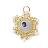 Beaded Star Eye Charms PALLOY-MZ00575-07-1