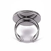 Tarnish Resistant 201 Stainless Steel Cuff Ring Findings STAS-S080-040F-P-4
