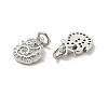 Chicken Brass Micro Pave Clear Cubic Zirconia Charms KK-G425-21P-2